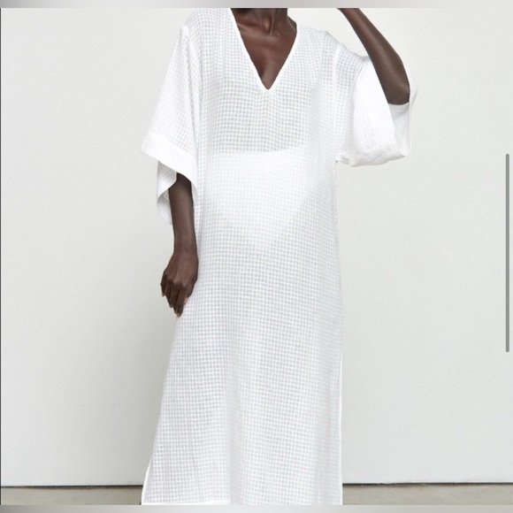 Mara Hoffman swim white maxi Paola cover up beach pool cruise size medium - Picture 5 of 10